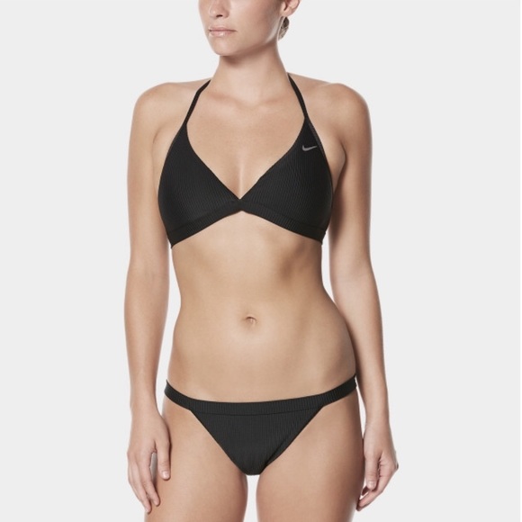 Nike Other - NIKE BLACK RIB BIKINI TOP & BOTTOM WOMEN TWO PIECE